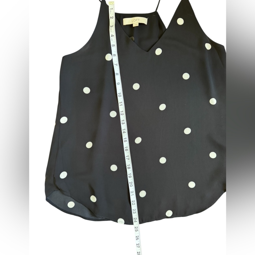 LOFT Black Polka Dot V-Neck Cami Top Women’s Size Small - Picture 6 of 8